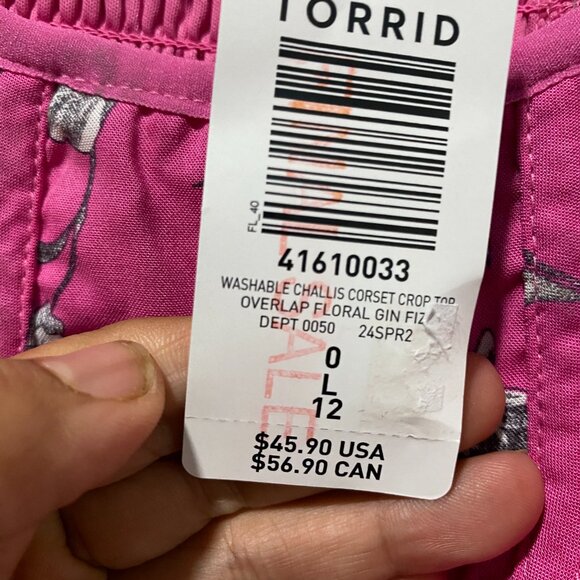 Torrid Challis Corset Crop Top size 0x - Picture 4 of 5